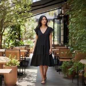 Forever 21 medium V Neck Black Babydoll Dress